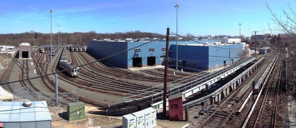 the rail yard of SEPTA 69th Street transfer hub