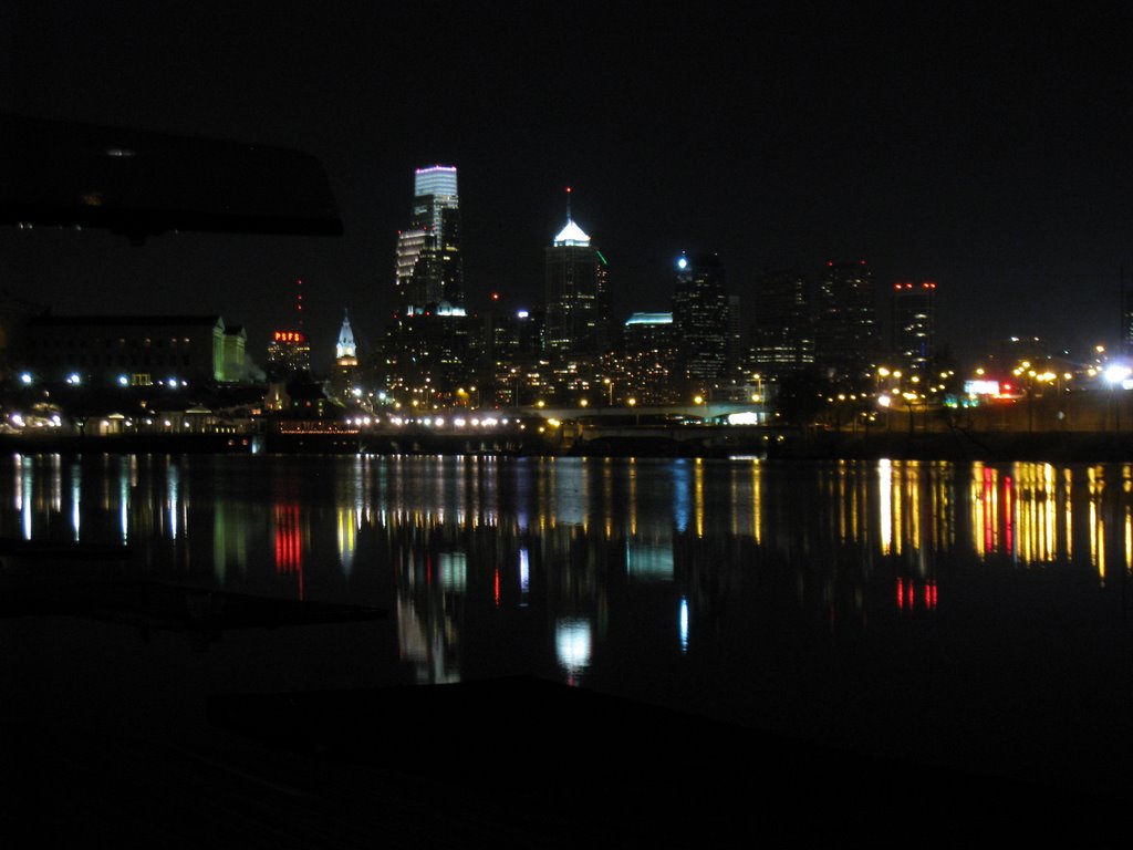 Philly at night from Kelly Drive
