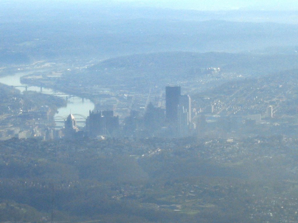Northeast Aerial View of Pittsburgh from 10K
