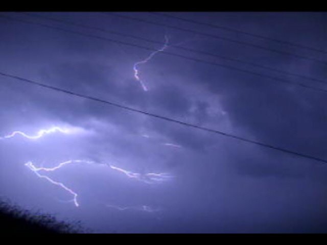 lightning in the sky above