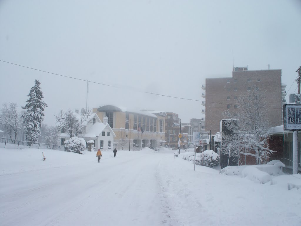 Washington Road in blizzard