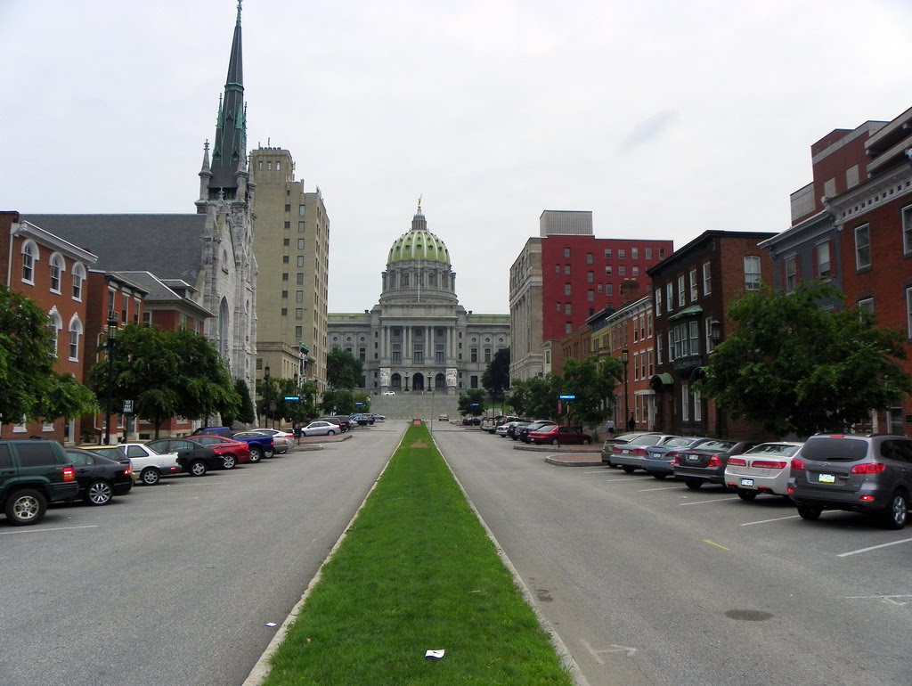 Looking up State Street to the Capitol