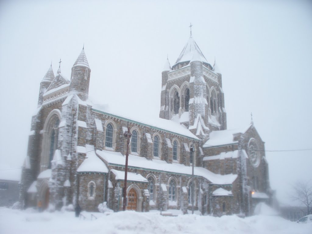 Saint Bernards Church in blizzard