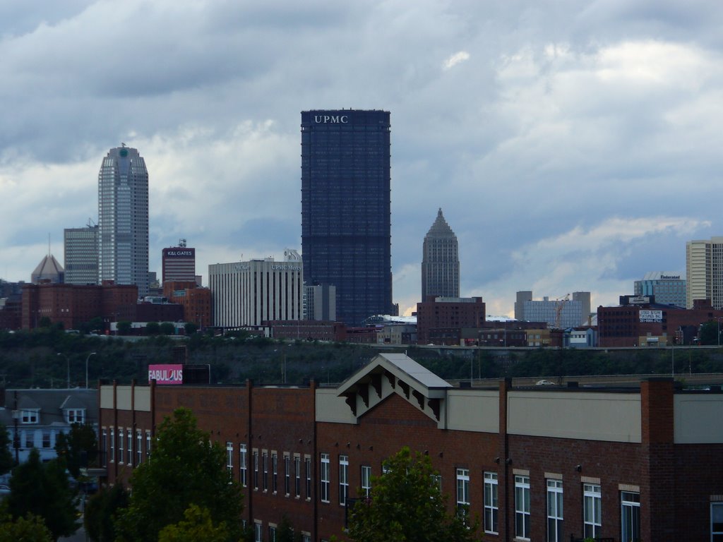 View of Pittsburgh skyline from Southside Works