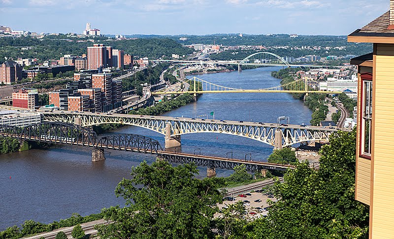 Looking Up the Monongahela River from the Upper Station of the Monongahela Incline