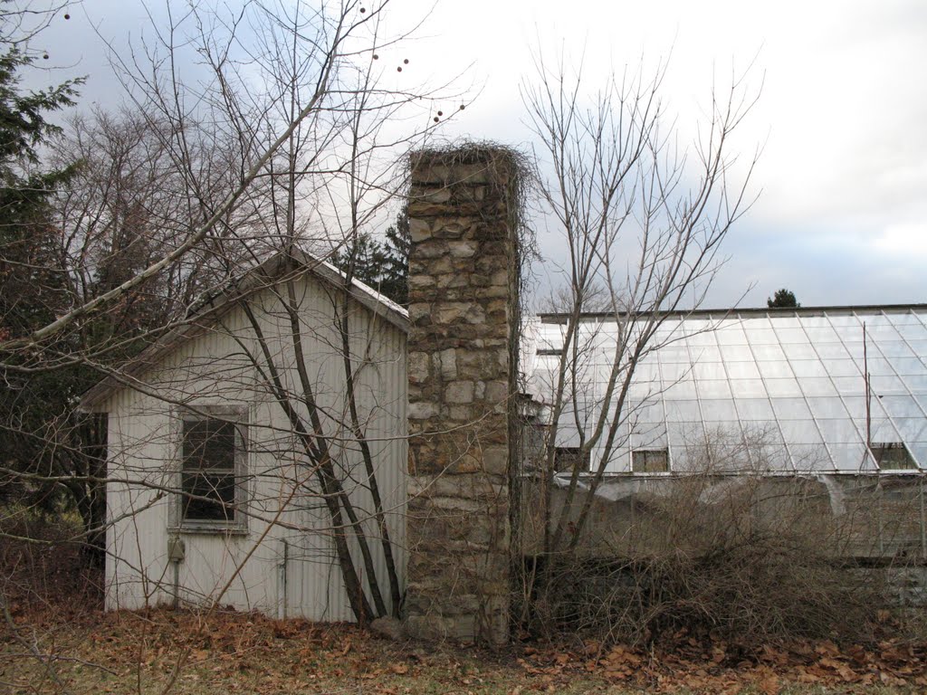 Old greenhouse in campus field