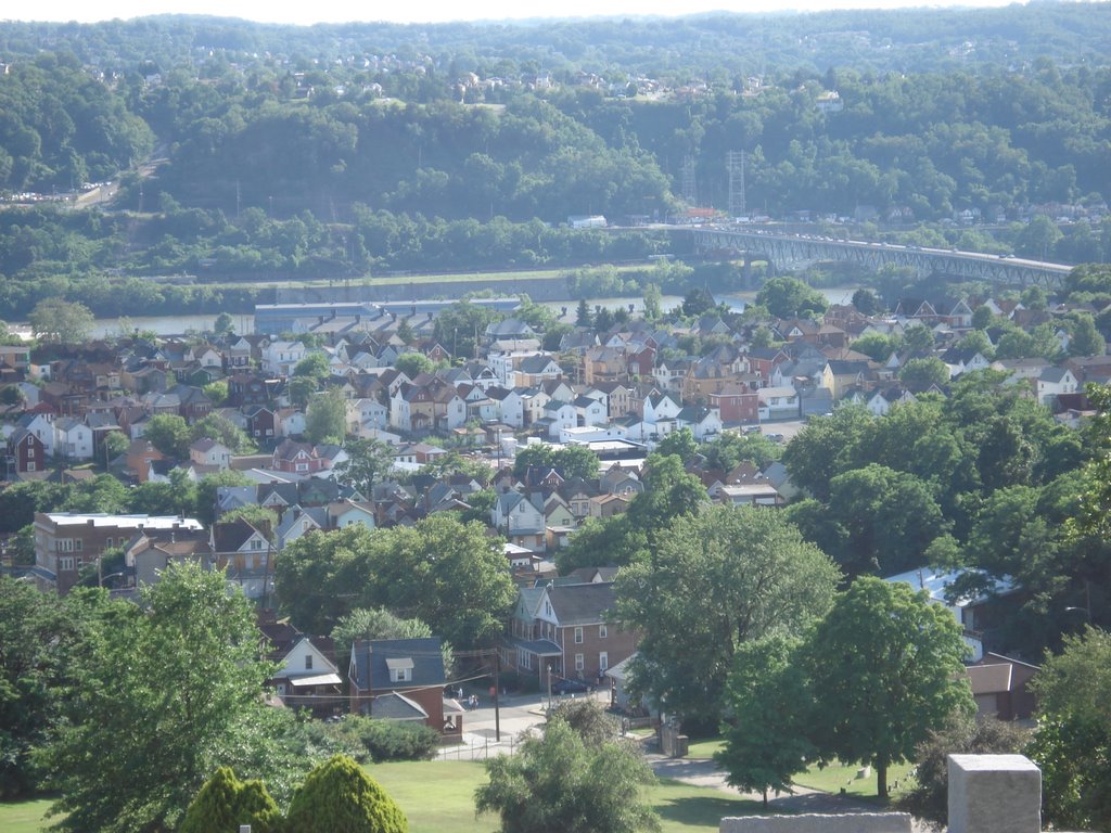 View of Braddock, Rankin Bridge from Monongahela Cemetery