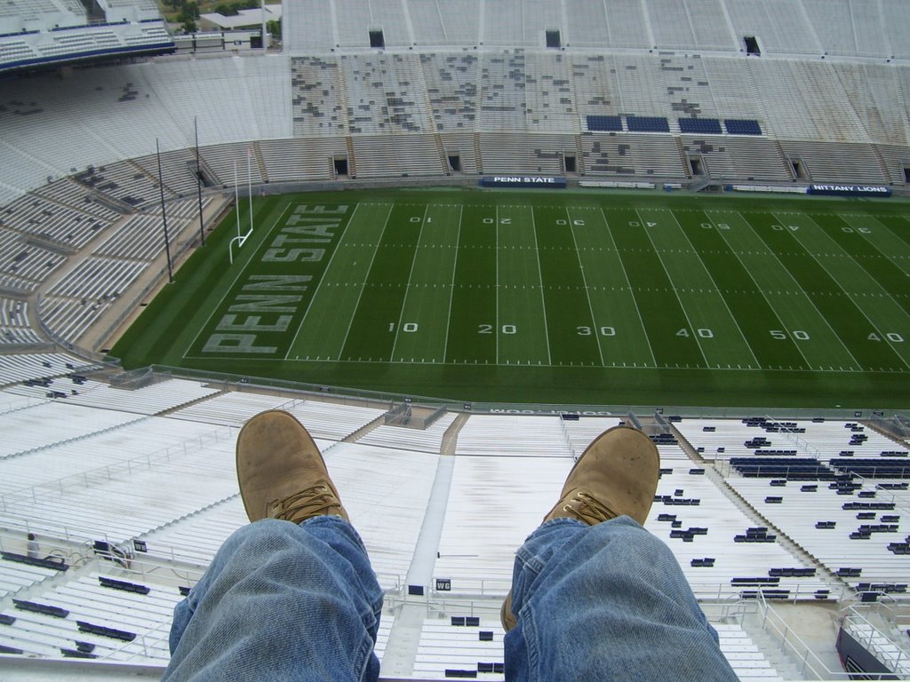 sitting on top of the press box