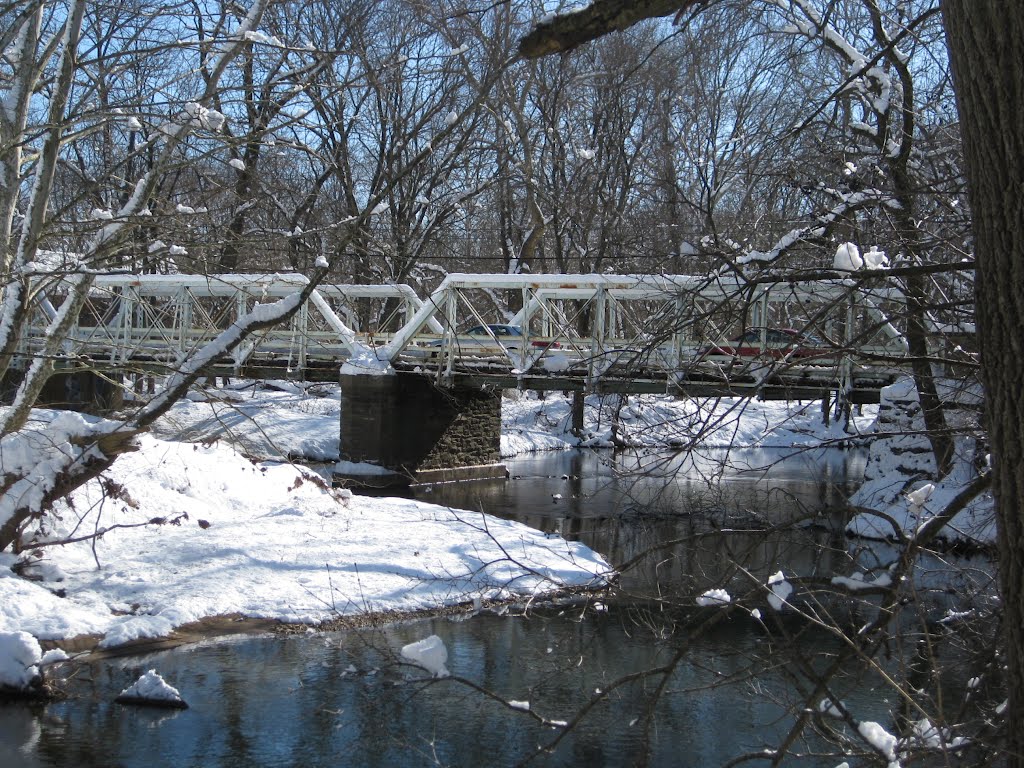 bridge across Wissahickon Creek, winter