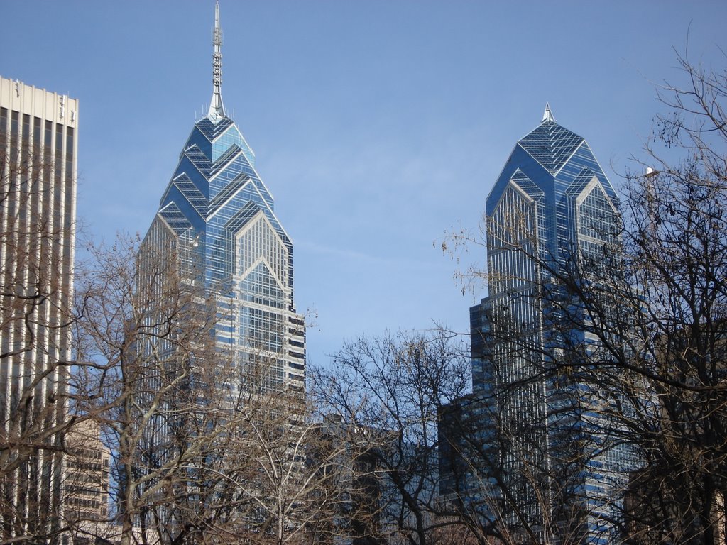 Liberty 1 and 2 from Rittenhouse Sq.
