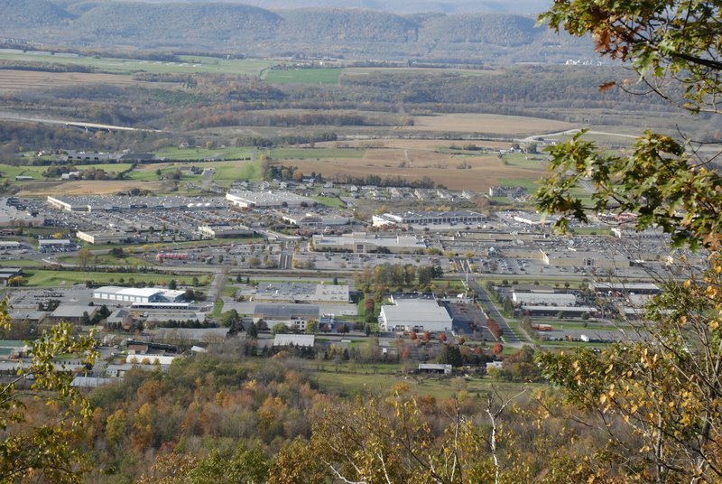 Hiking Nittany: Overlooking stores to the NE