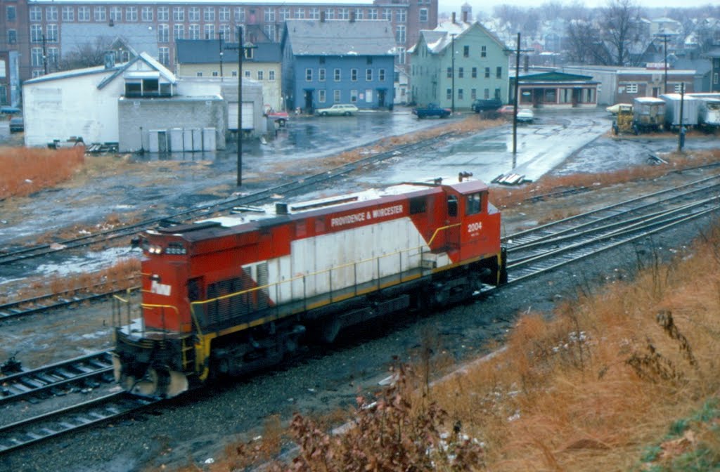 Providence and Worcester Railroad MLW M420R No. 2004 at Woonsocket, RI
