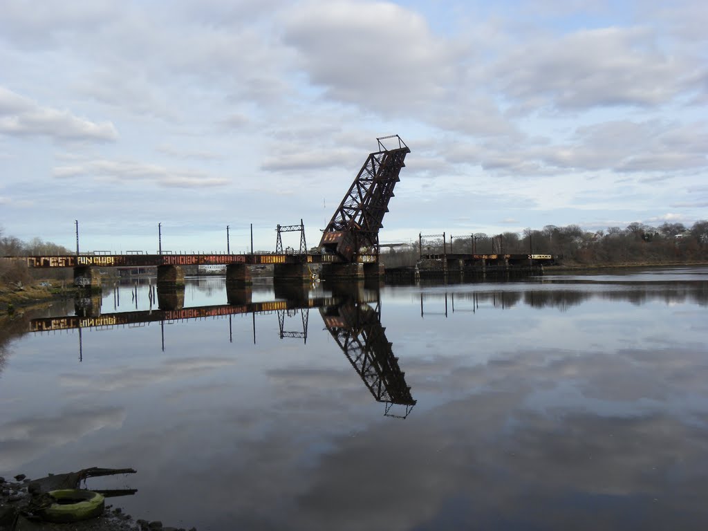 The old railroad bridge over the Seekonk River, connecting Providence, RI & East Providence, RI