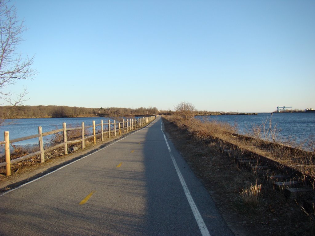 east bay bike path  the causeway east providence ri