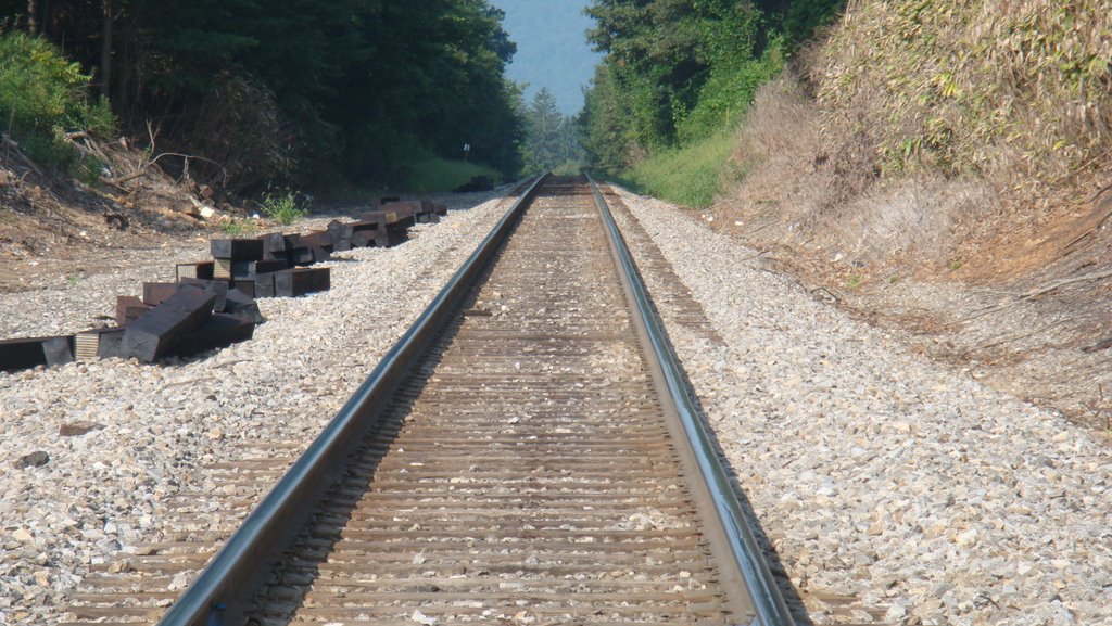 Railroad tracks through the town of Black Mountain, NC