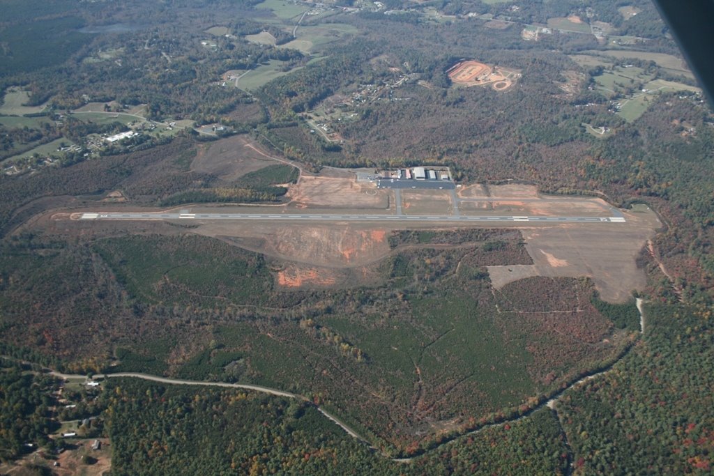 Aerial view of the Morganton-Lenior Airport
