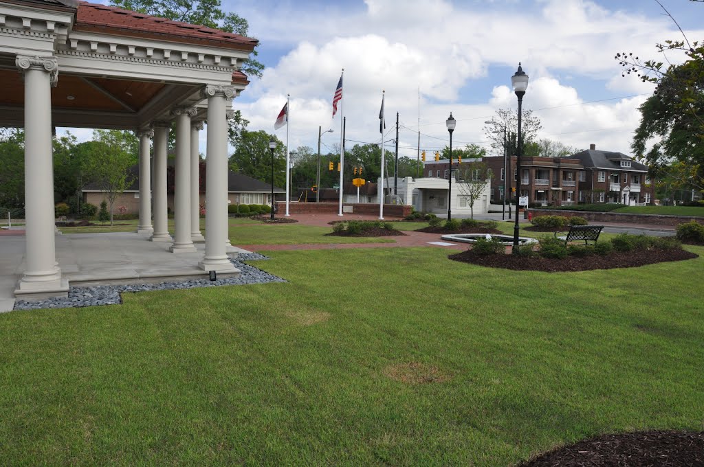 Veterans Memorial Park where Community Building used to be (burned down in 2004).