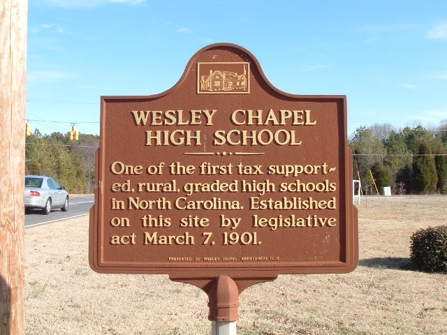 Site of the old Wesley Chapel High School