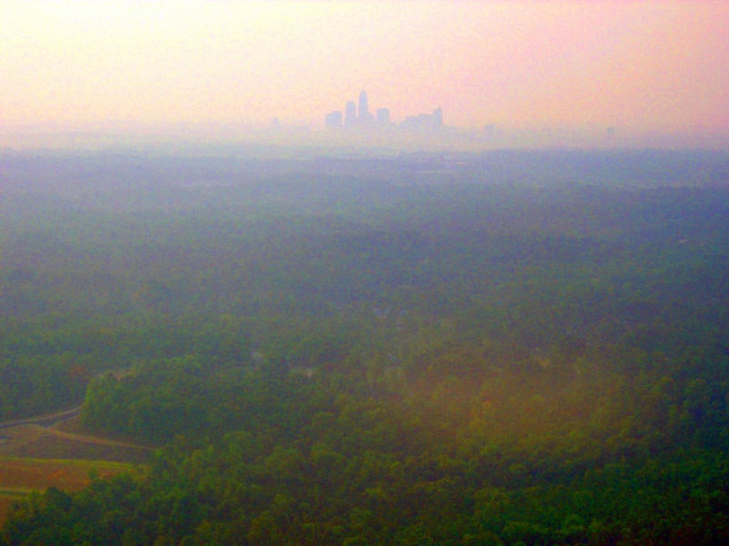 Charlotte Skyline, While Approaching Douglas Airport 8-7-2007