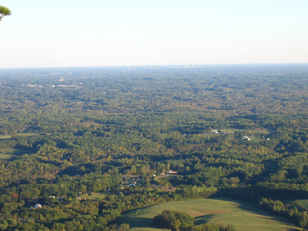 View from Pilot Mountain of Winston Salem