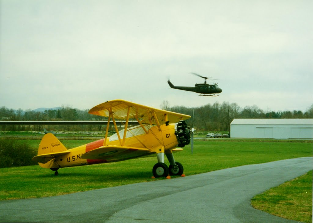 1943 Stearman PT-17 and UH-1 "Huey" Helicopter at the Western North Carolina Air Museum, Hendersonville-Winkler Airport, Hendersonville, NC
