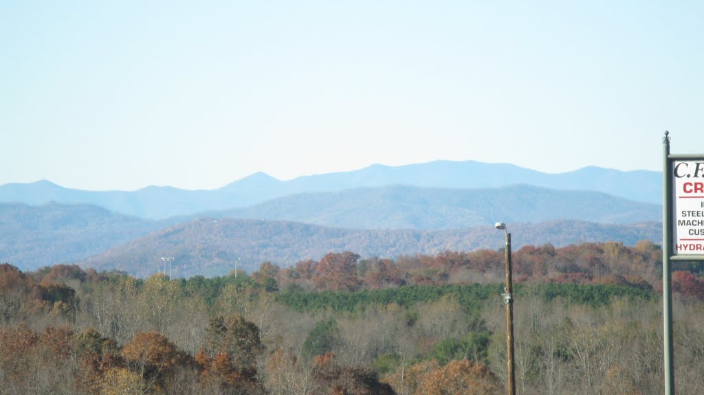 A Closer Look at the Blue Ridge Mountains from Northbound US-221 in Rutherfordton, NC 11/11/2011