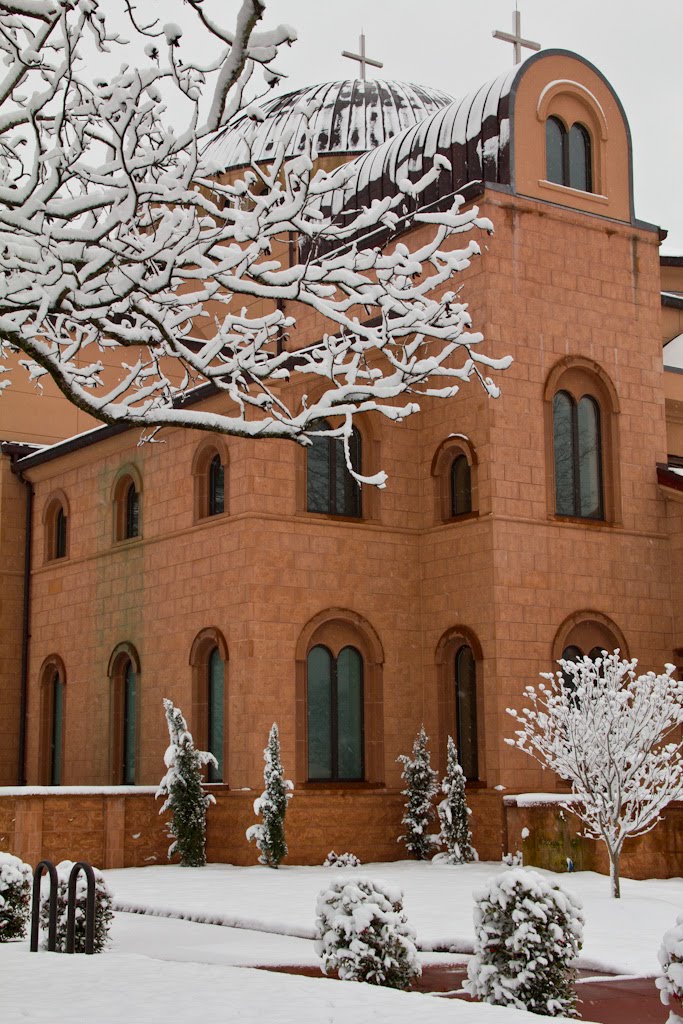 Saint Nektarios Greek Orthodox church in Charlotte. Always liked the design.