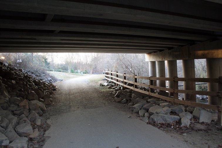 Under bridge