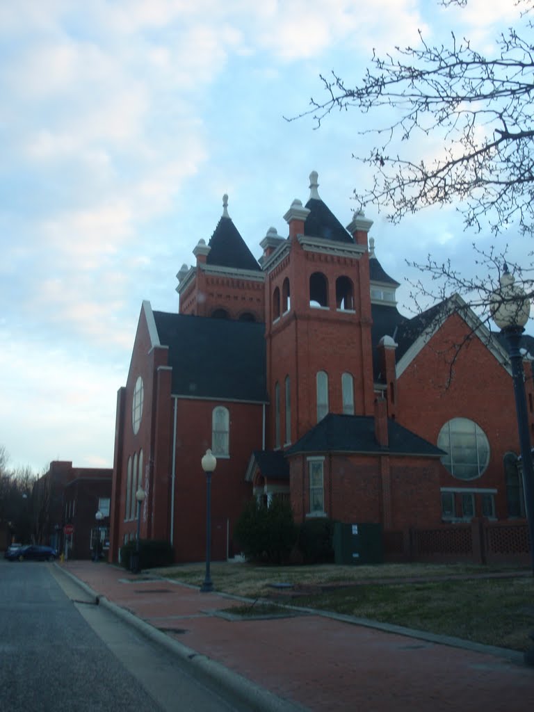 the beautiful First Baptist Church of Fayetteville on a late afternoon in late winter, 2-27-10