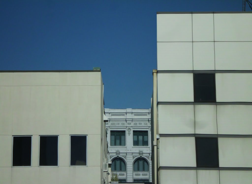 Cubes, lines on blue