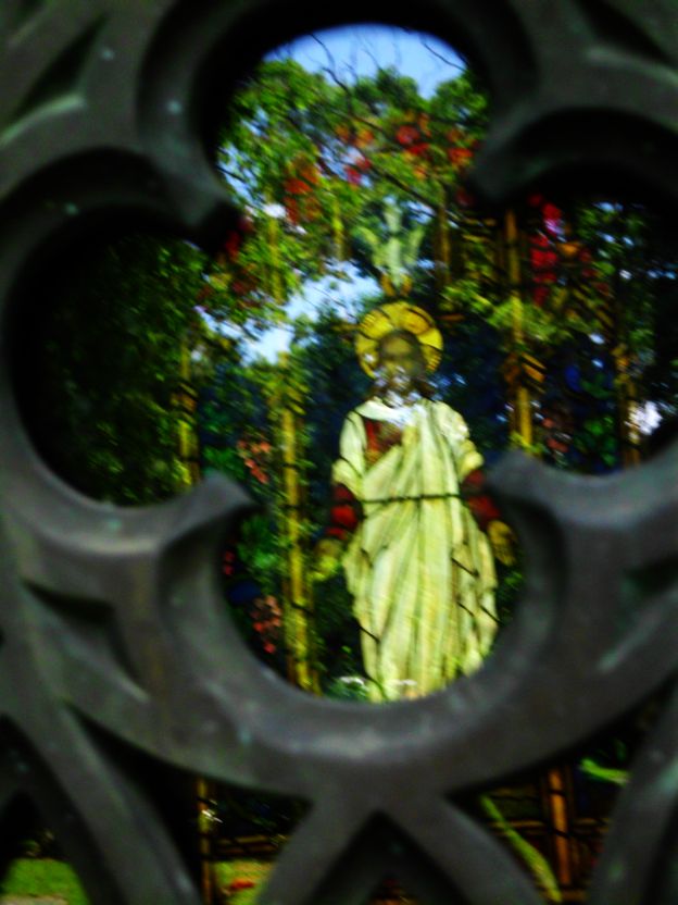 Crypt door & stained glass panel