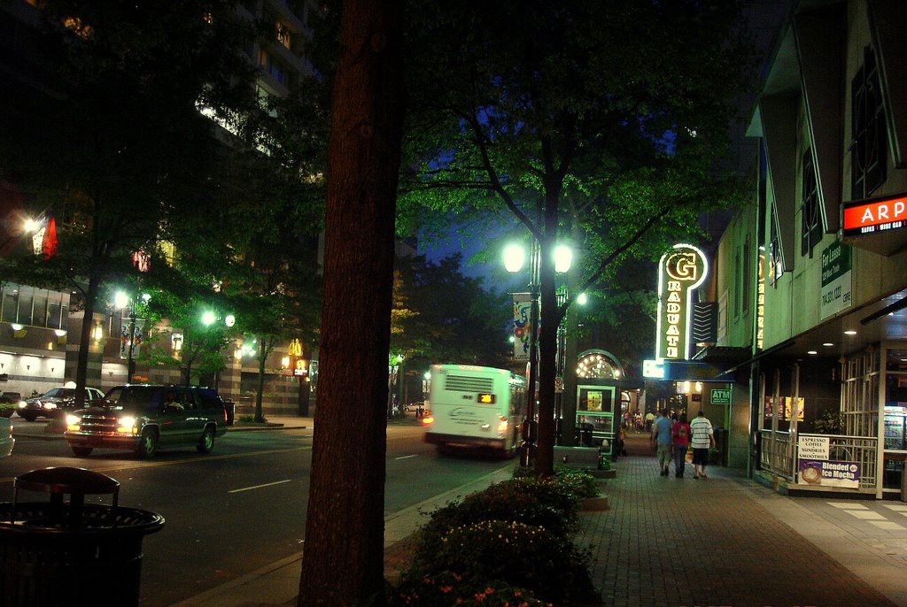downtown at night