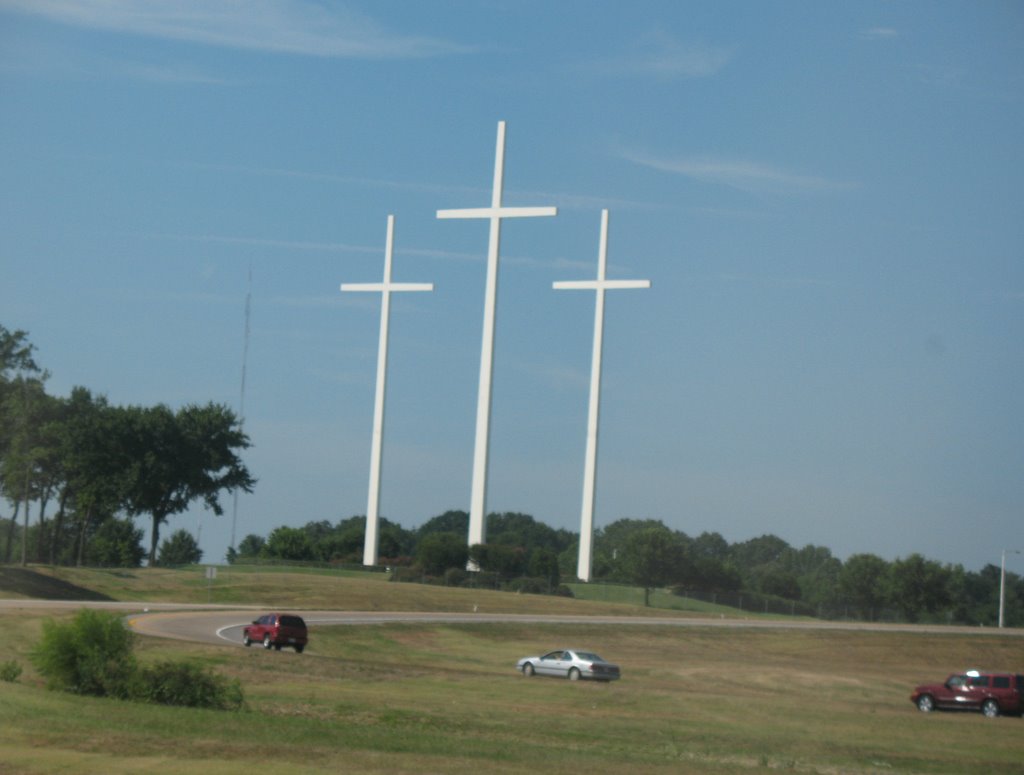 Three very large crosses