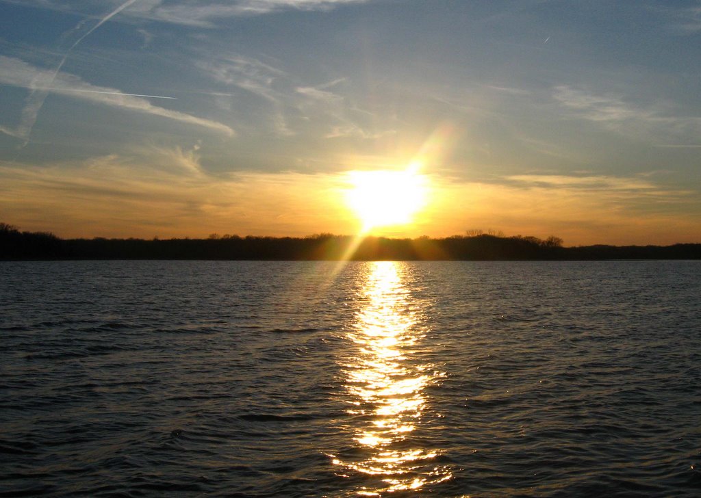 Percy Priest 3-20-09, Sunset south of Hobson Pike, 06:49PM