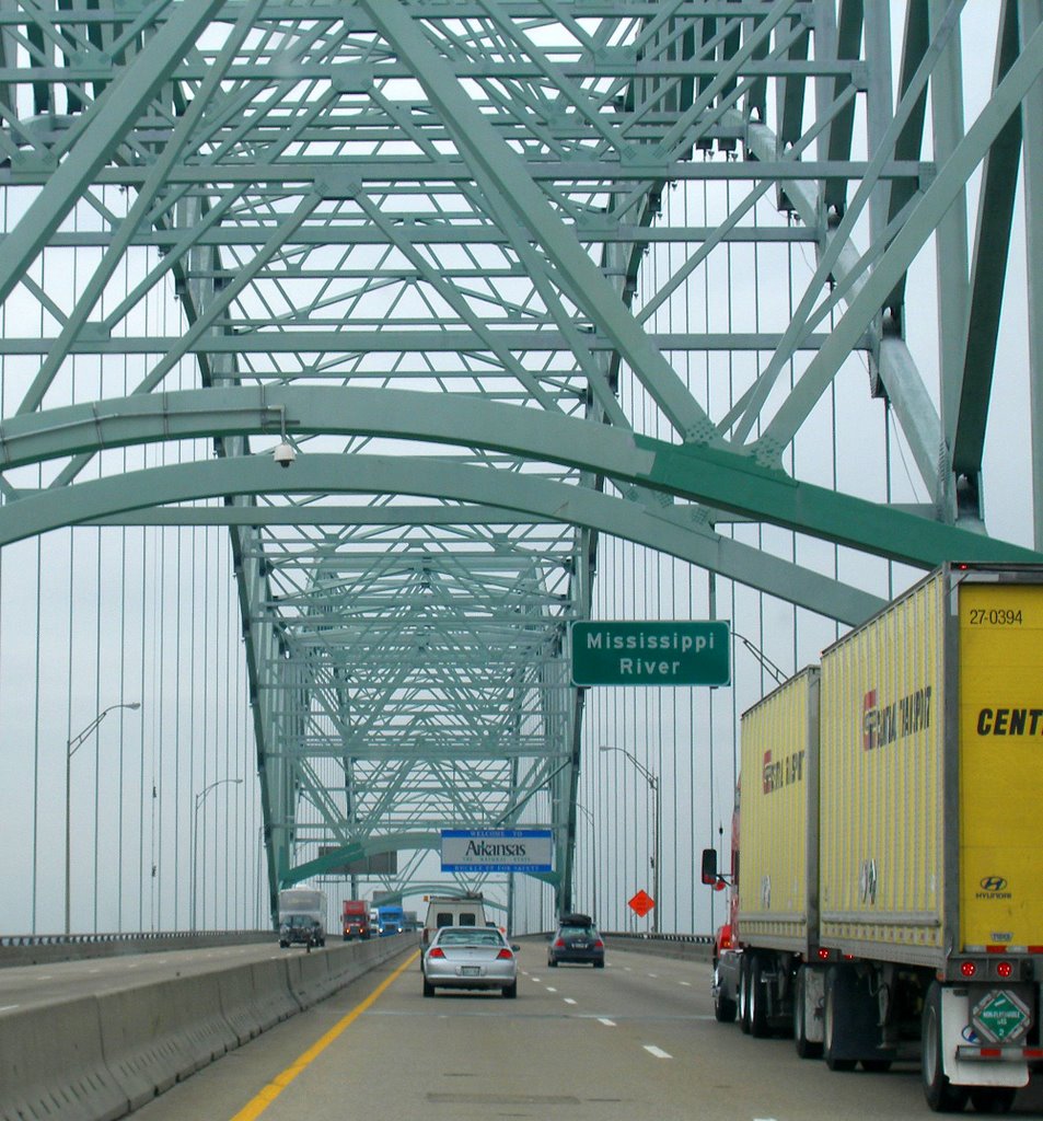 approaching Arkansas over the Mississippi