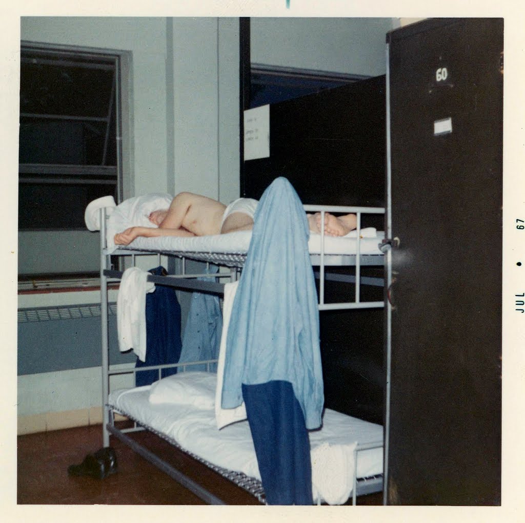 An Oklahoma Boy getting some rest in the Barracks at Naval Air Station - Memphis, Millington, TN