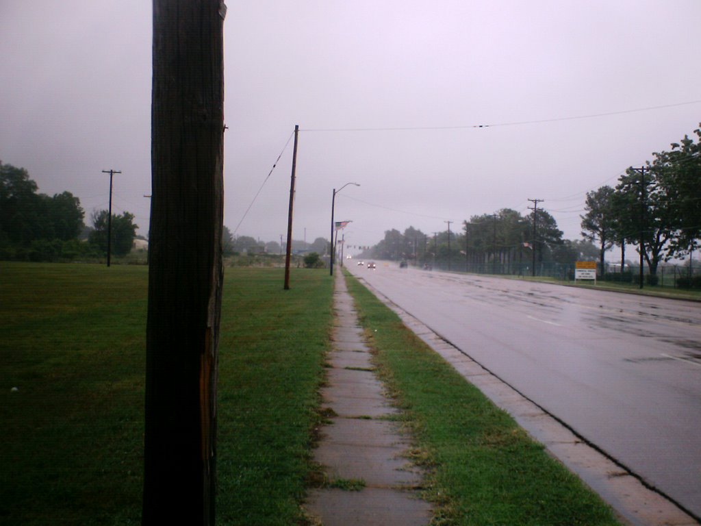 Navy Road on a rainy day.