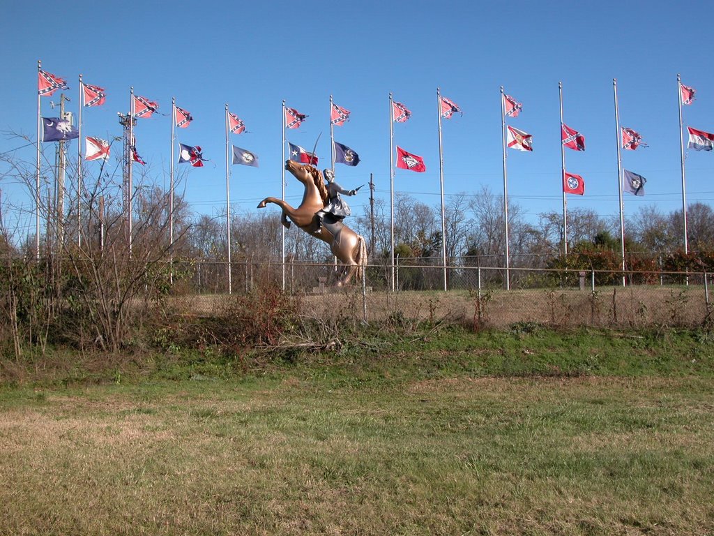 Nathan Bedford Forrest and Flag Display, Off I-65, South of Nashville, Tennessee