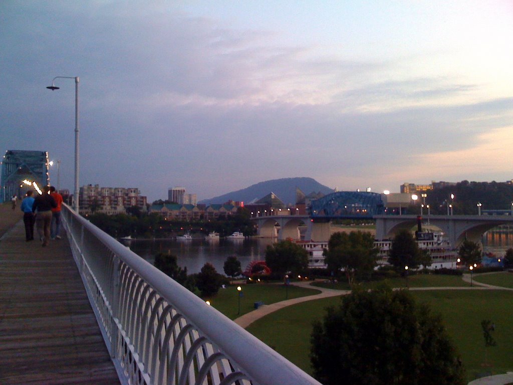 Chattanooga & Lookout Mountain as seen from the Walnut Street Bridge