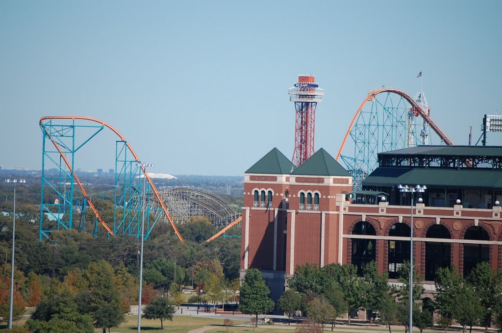 Six Flags & Rangers Ballpark, from Cowboys Stadium