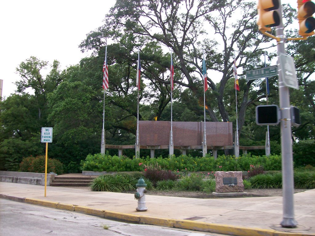Downtown PlazaLa Salle built his Fort St. Louis at the southern tip of present day Victoria County in 1685. Victoria County is the only county in Texas where all six flags flew.