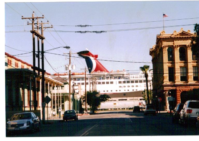 Carnival Cruise "Celebration" in downtown Galveston