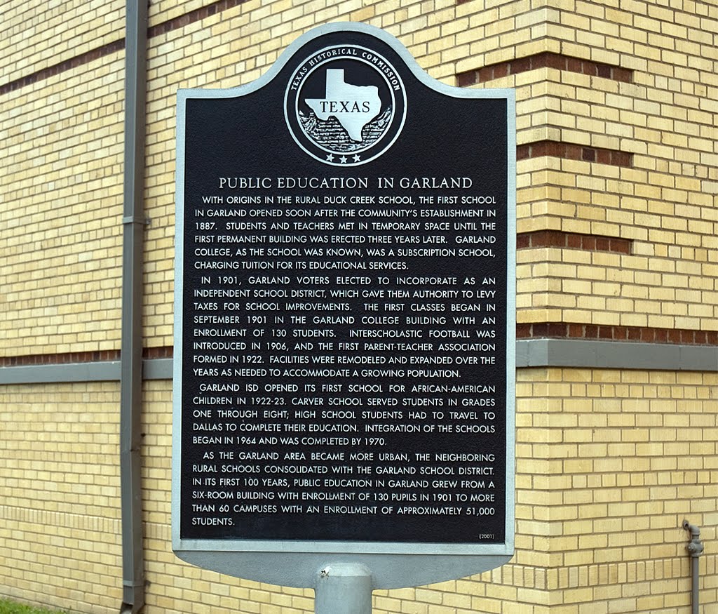 Garland Schools Historical Marker