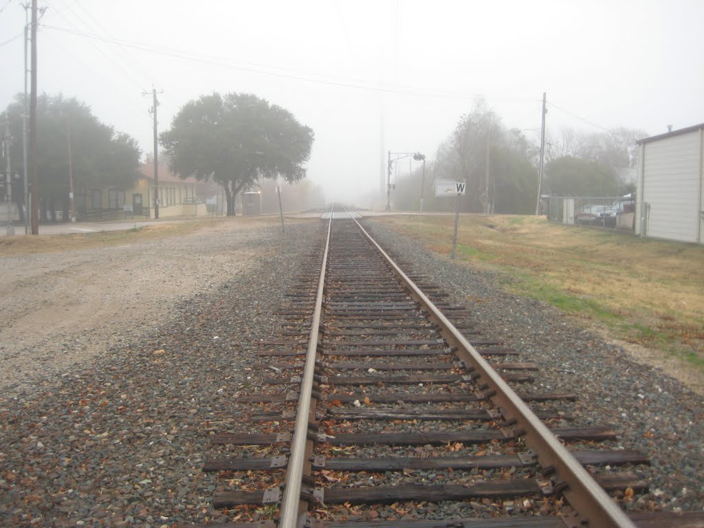 Railroad in Fog, Garland, Texas