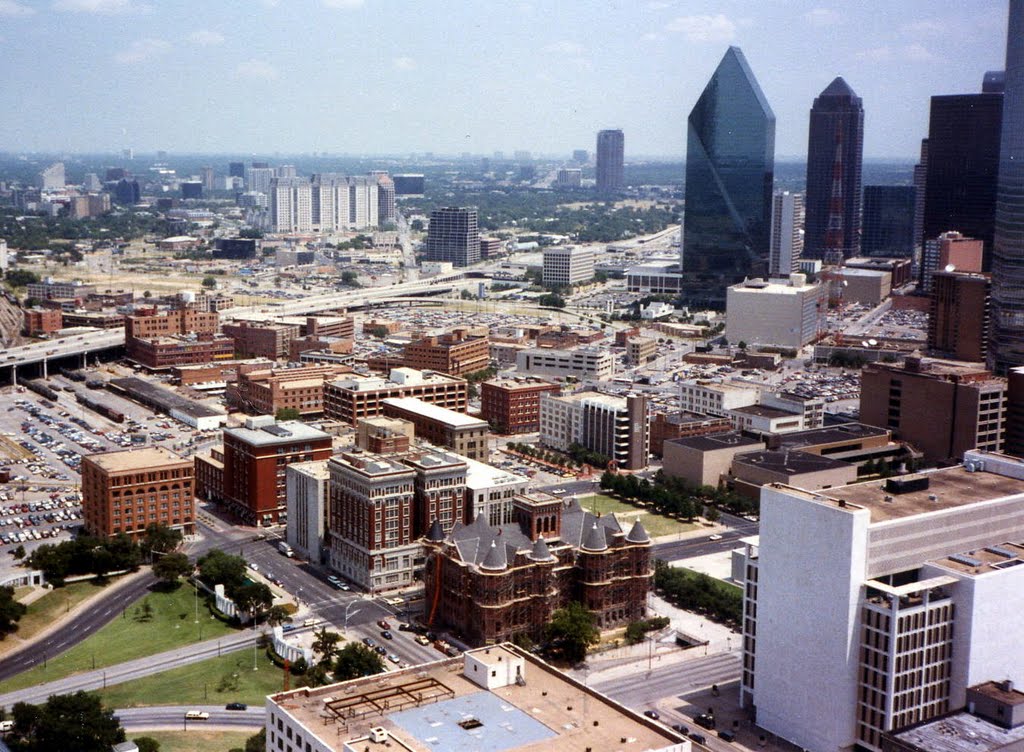 The City of Dallas, circa 1987.  Taken from Reunion Tower (thats the glass ball on top of the tower that always opened the TV Show "Dallas") :)