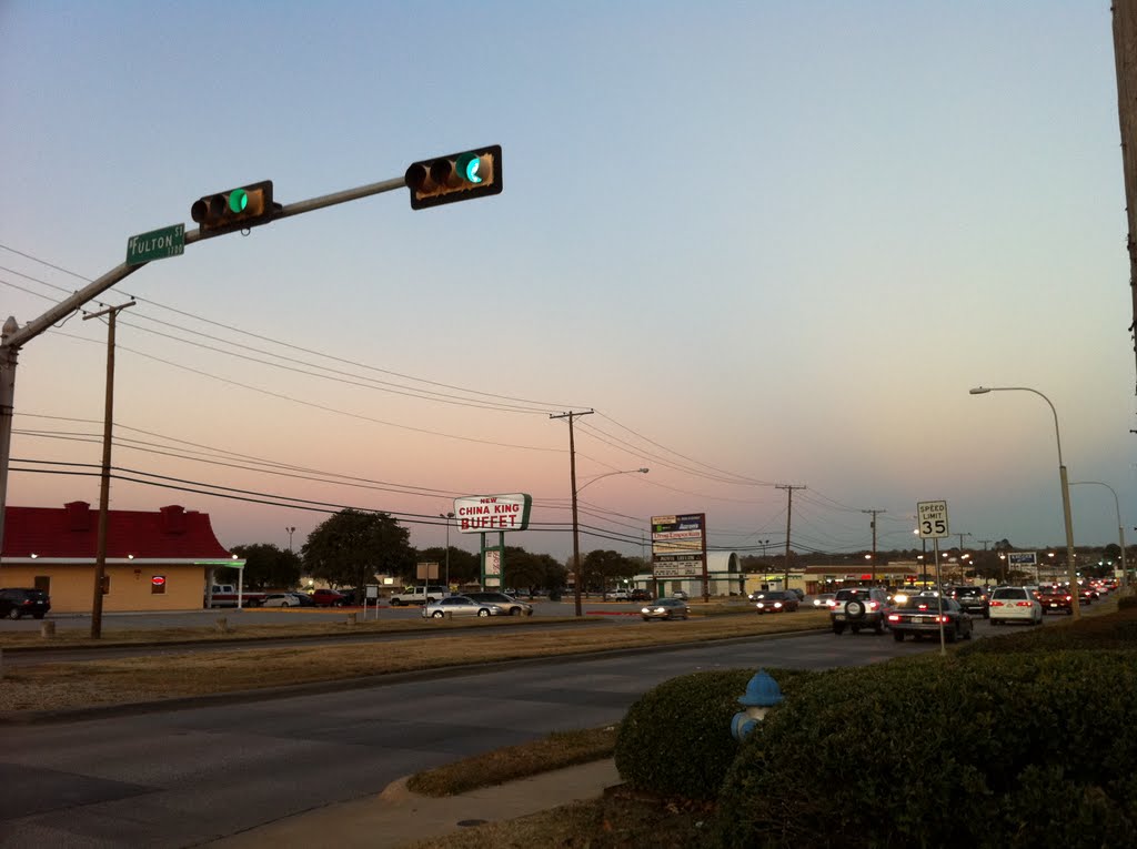 Evening Traffic on W. University Drive, Denton, Texas