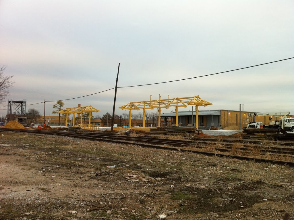Denton County Transportation Authority (DCTA) "A Train" Construction Site in downtown Denton, TX. January 2011.