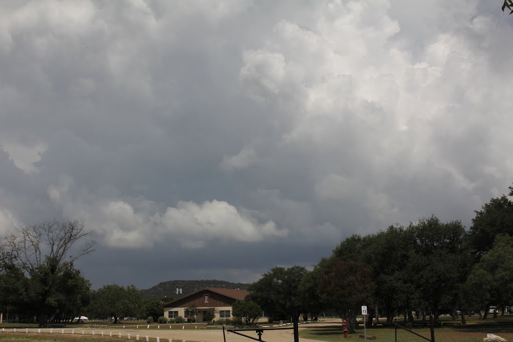 Thunderstorm Moving Toward Texas Tech Center in Junction, TX