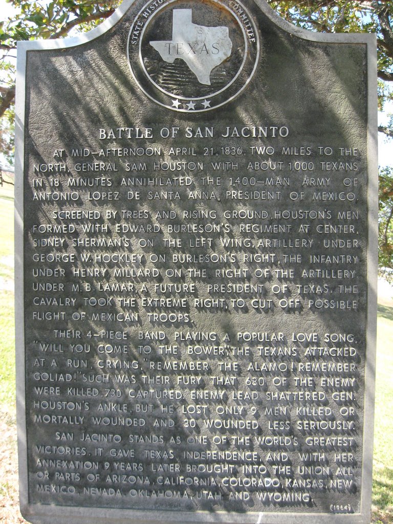Battle of San Jacinto Roadside Marker