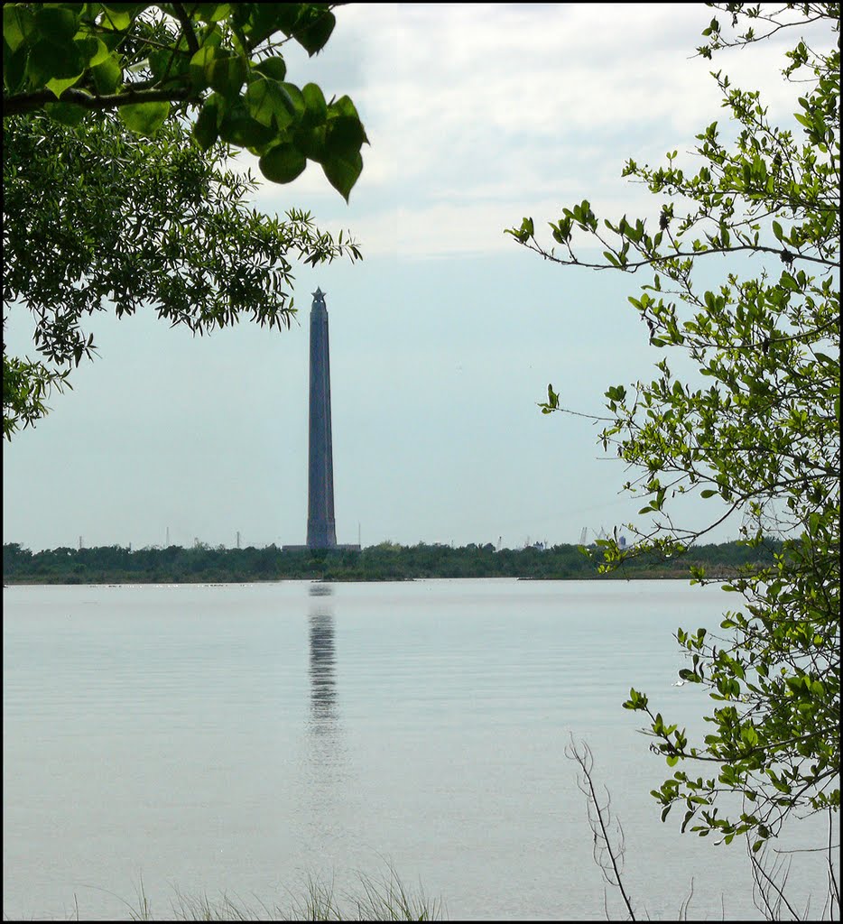 Texas San Jacinto Monument from Baytown Across the Ship Channel